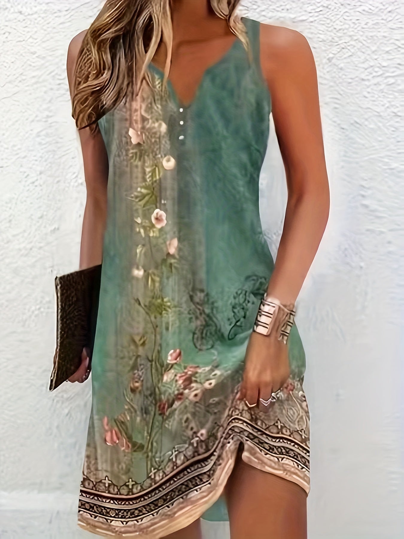 Opal™ | Floral Print Notched Dress