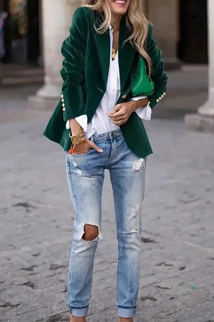 Floretta™ | Tailored Velvet Blazer