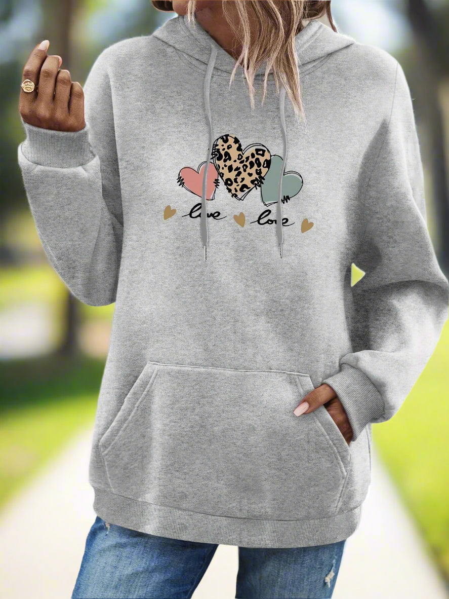Elara™ | Be Loved Heart Print Hoodie