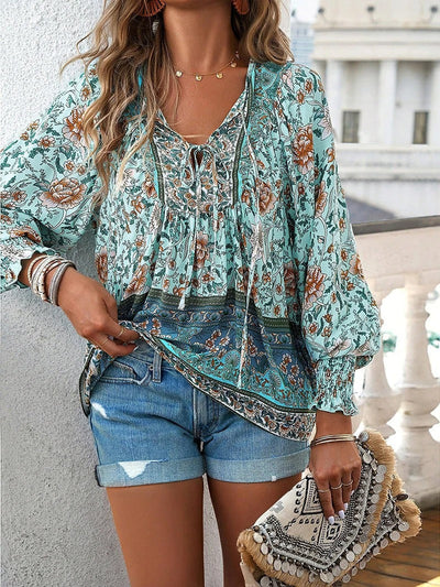 Arya™ | Boho Blossom Peasant Blouse
