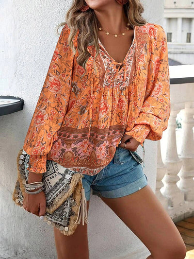 Arya™ | Boho Blossom Peasant Blouse