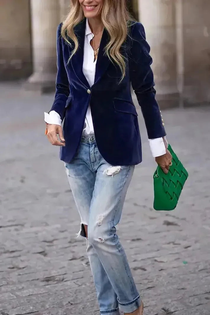 Floretta™ | Tailored Velvet Blazer