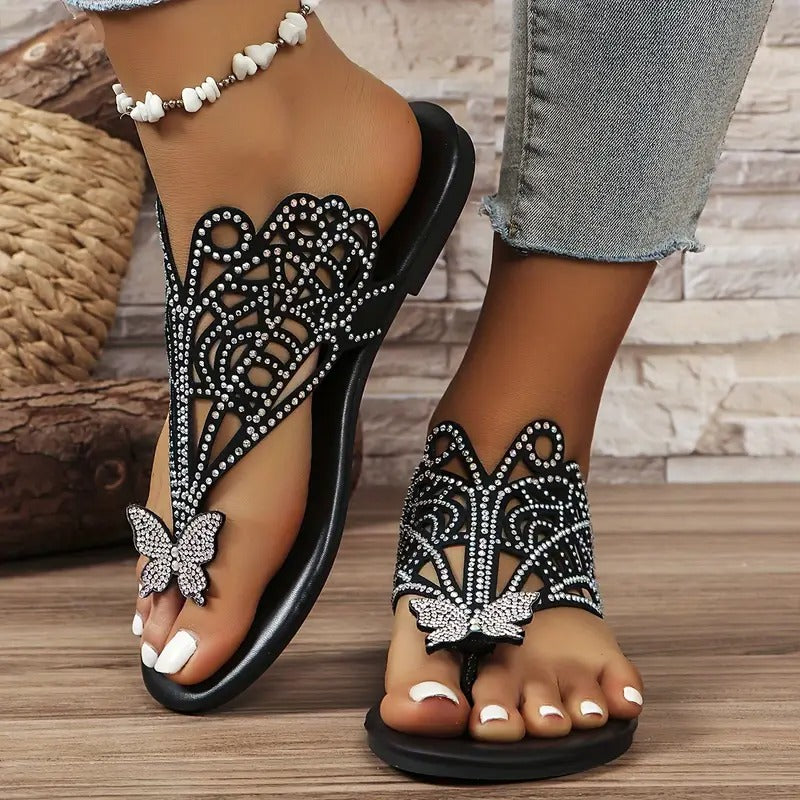 Aubrey™ | Stylish Leather Sandal With Butterfly Cover