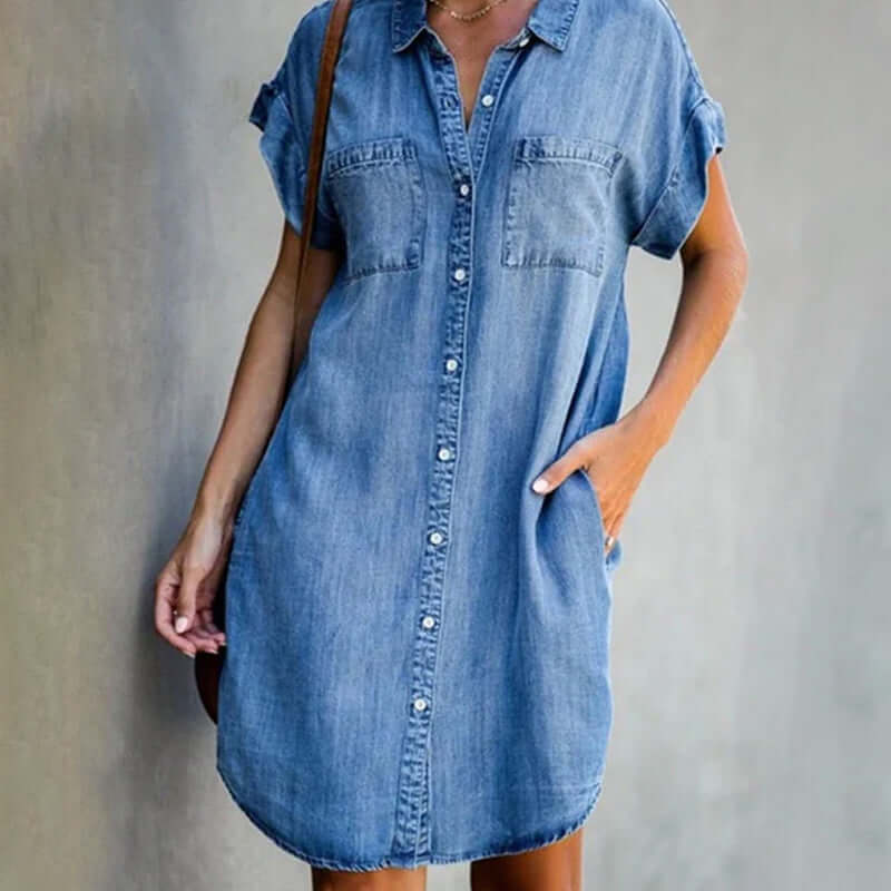 Marbella™ | Casual Denim Shirt Dress