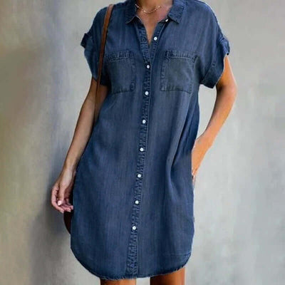Marbella™ | Casual Denim Shirt Dress