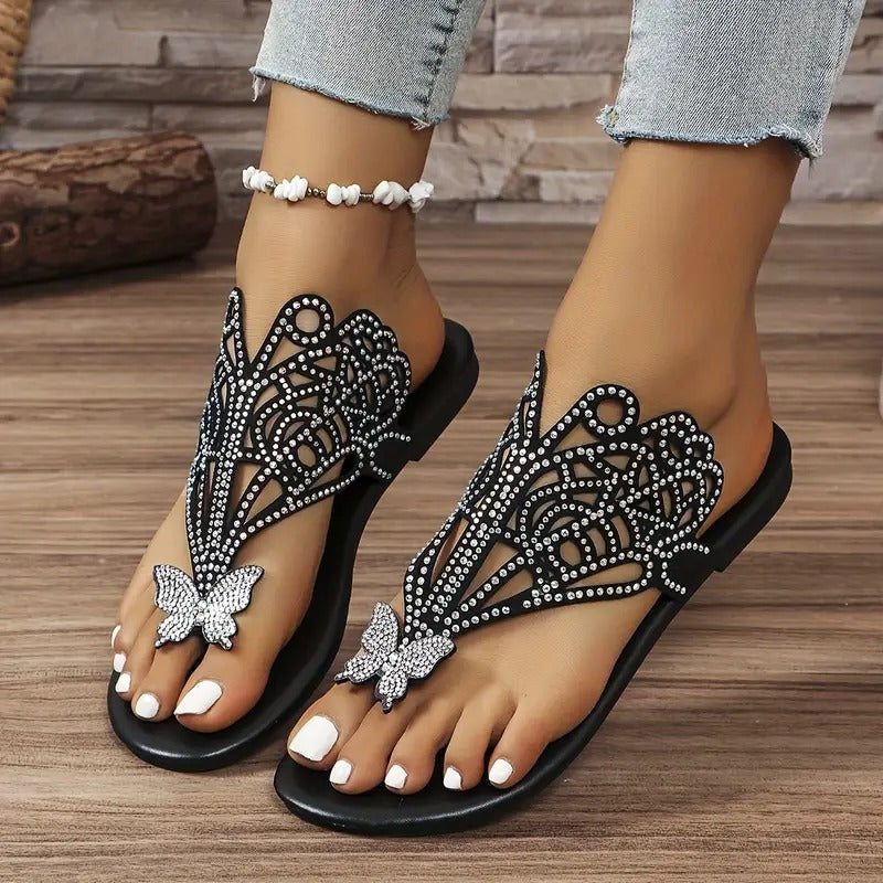 Aubrey™ | Stylish Leather Sandal With Butterfly Cover