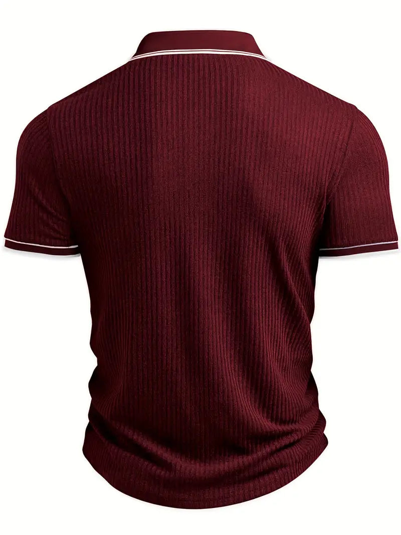Luca™ | Slim-Fit Ribbed Polo Shirt