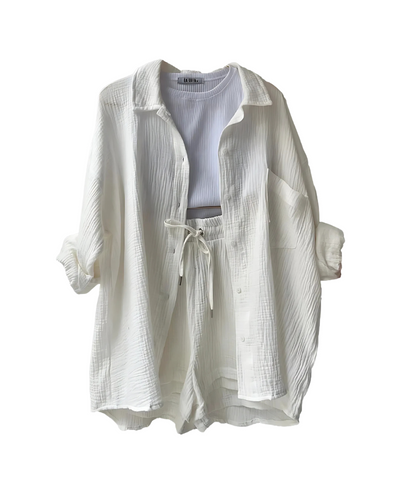 Eloisa™ | Cotton Button-Up Shorts Set