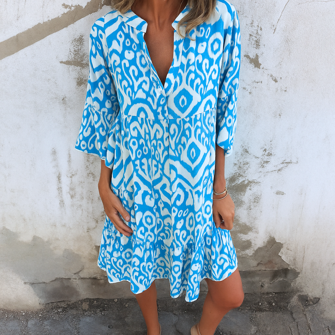 Émilane™ | Elegant Casual V-Neck Dress