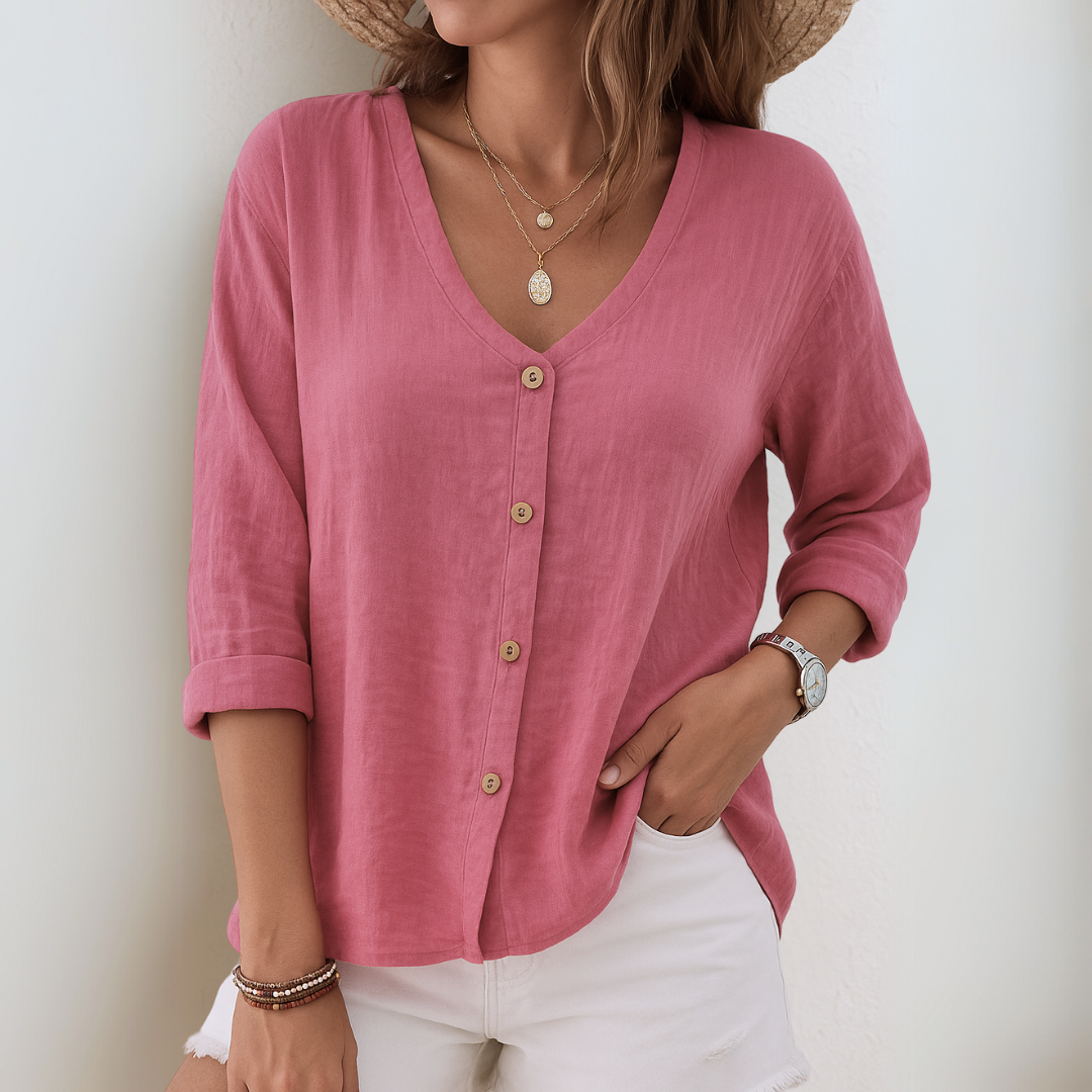 Lysandra™ | Relaxed Button-Up Blouse