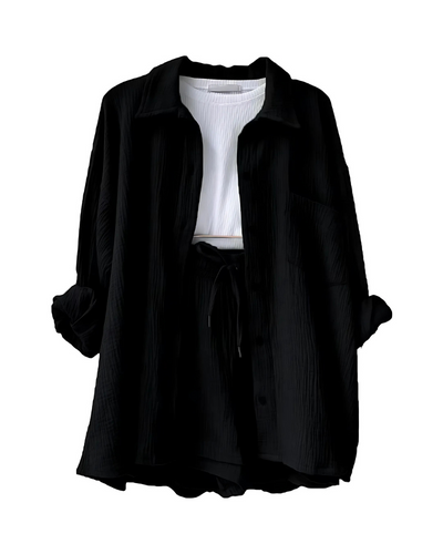 Eloisa™ | Cotton Button-Up Shorts Set