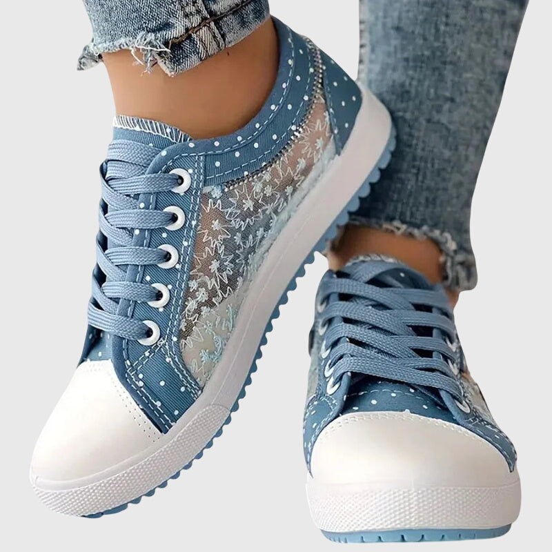 Doralyn™ | Floral Mesh Lace-Up Sneakers