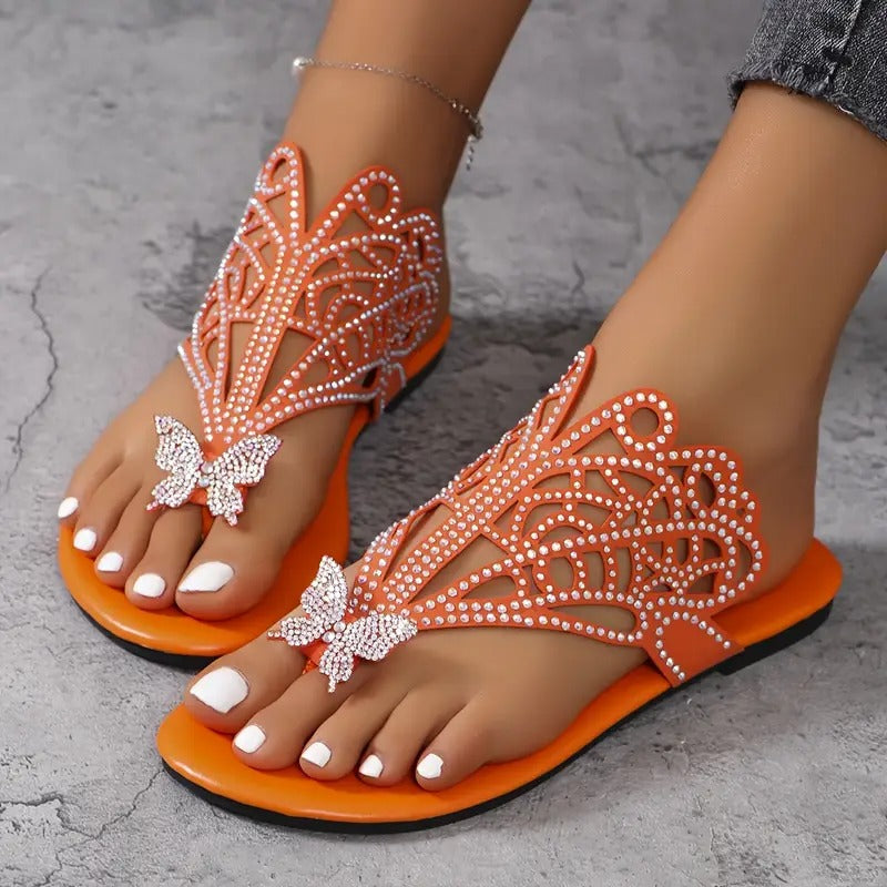 Aubrey™ | Stylish Leather Sandal With Butterfly Cover