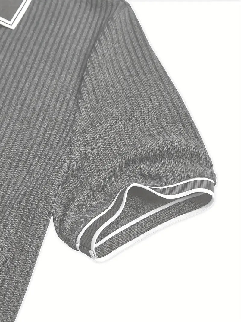 Luca™ | Slim-Fit Ribbed Polo Shirt