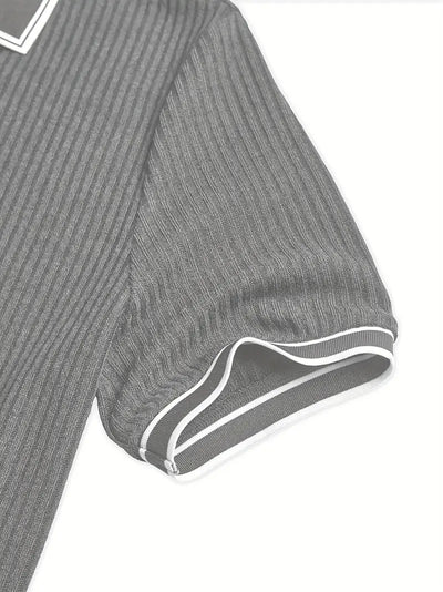 Luca™ | Slim-Fit Ribbed Polo Shirt