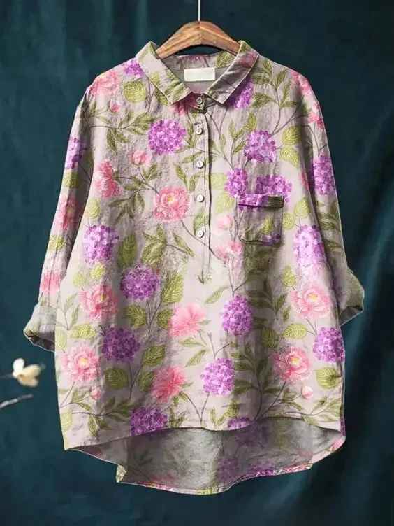 Lana™ | Colorful Flower Print Shirt