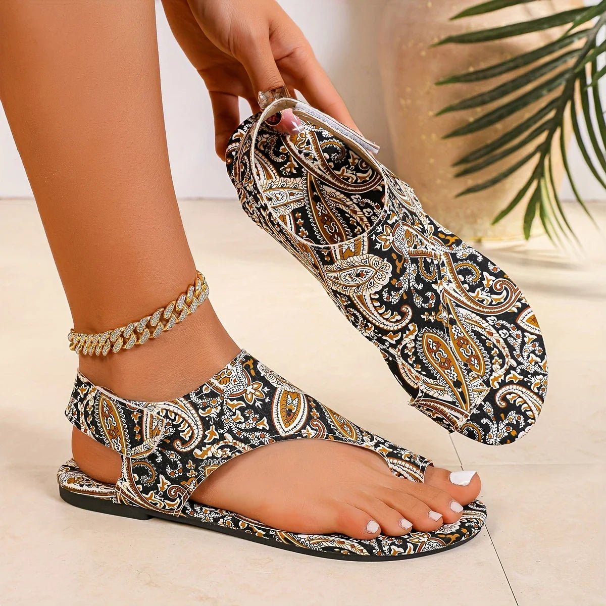 Xiomara™ | Boho Mandala Print Sandals