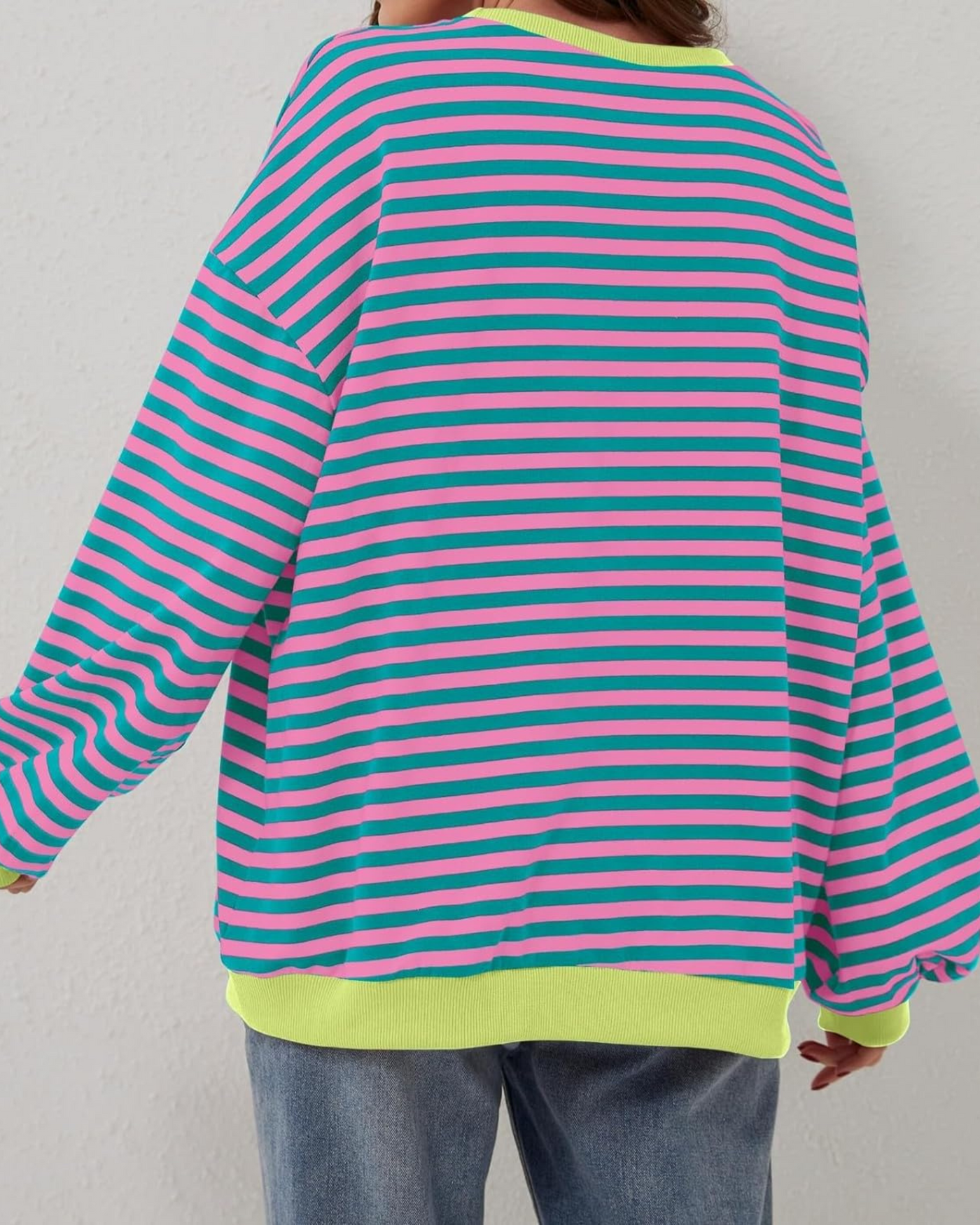 Mia™ | OVERSIZED STRIPED LONG SLEEVE SWEATSHIRT
