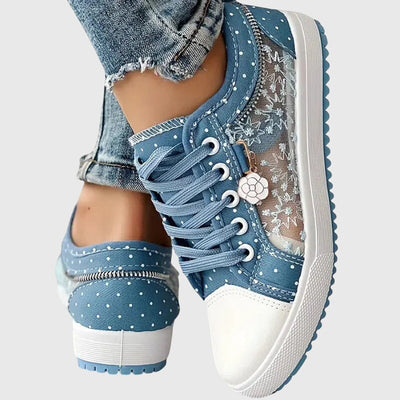Doralyn™ | Floral Mesh Lace-Up Sneakers
