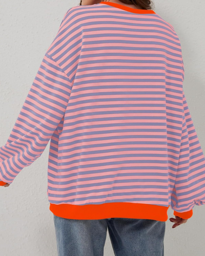Mia™ | OVERSIZED STRIPED LONG SLEEVE SWEATSHIRT