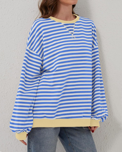 Mia™ | OVERSIZED STRIPED LONG SLEEVE SWEATSHIRT
