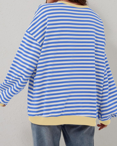 Mia™ | OVERSIZED STRIPED LONG SLEEVE SWEATSHIRT