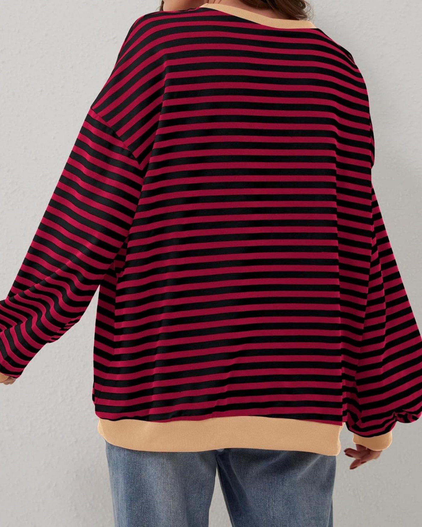 Mia™ | OVERSIZED STRIPED LONG SLEEVE SWEATSHIRT