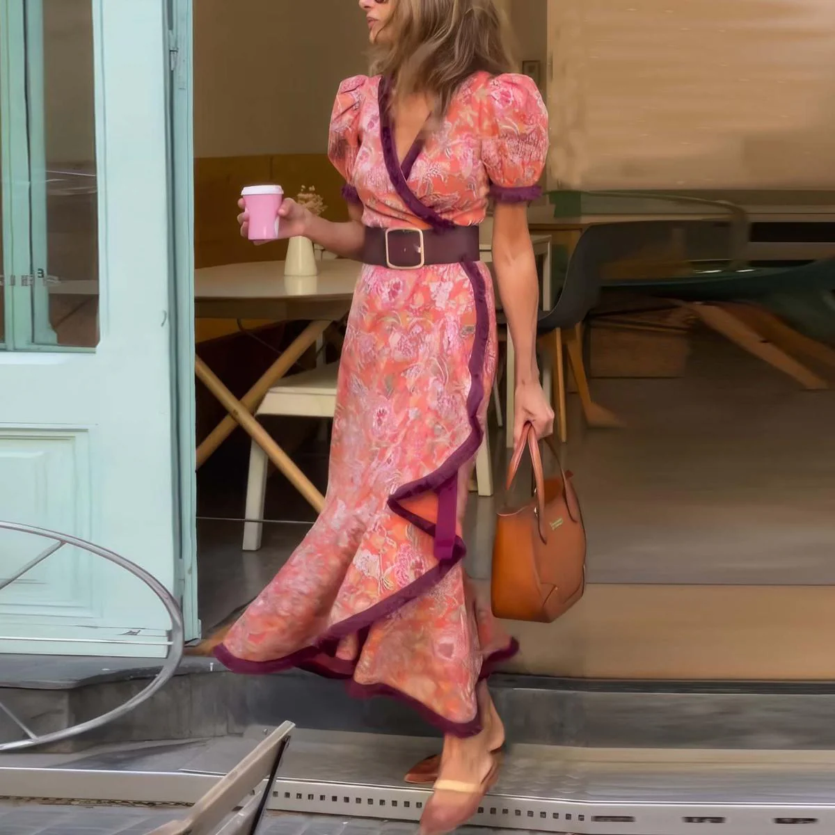 Greer™ | Vintage Puff-Sleeve Wrap Dress