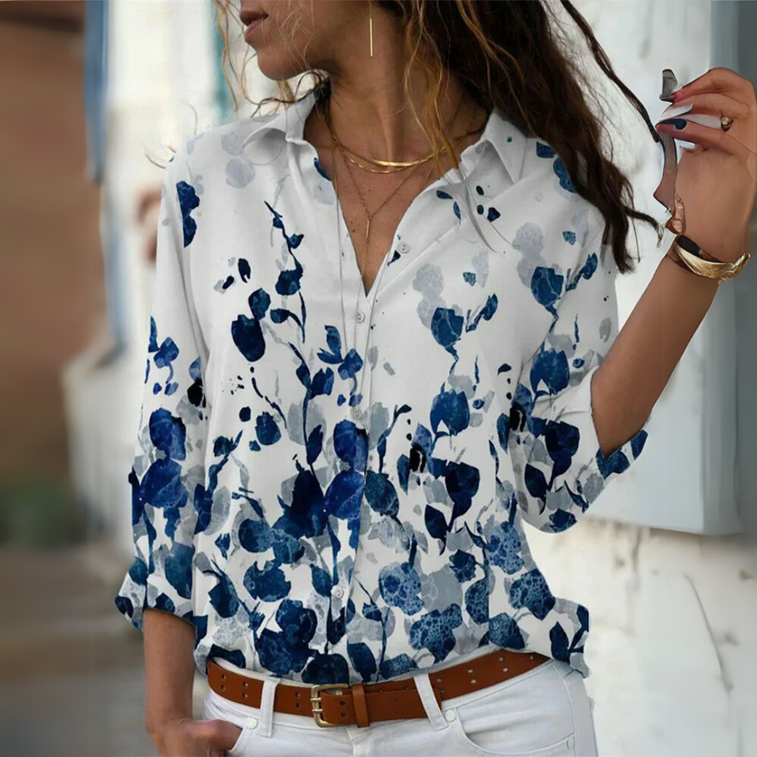 Virelle™ | Floral Button-Up Blouse