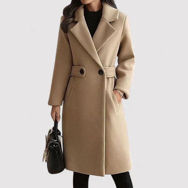 Delyra™ | Double-Button Long Wool Coat
