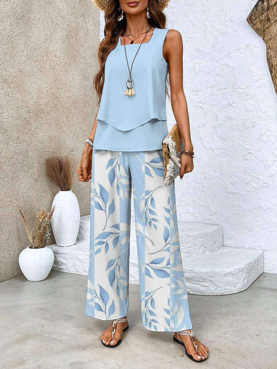 Gaëlle™ | 2-Piece Summer Leaf Print Set