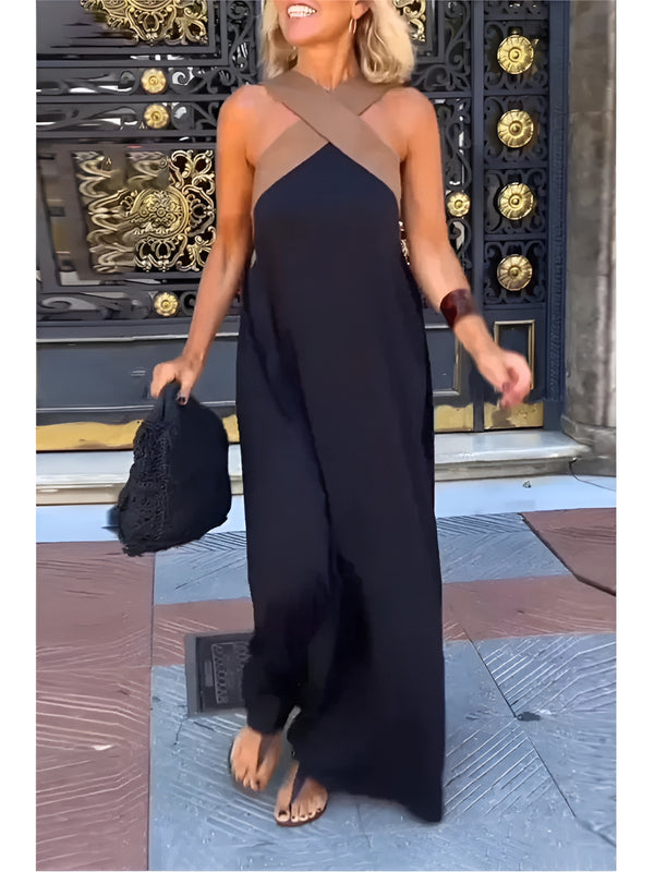 Soléa™ | Sleek Crossover Maxi Dress
