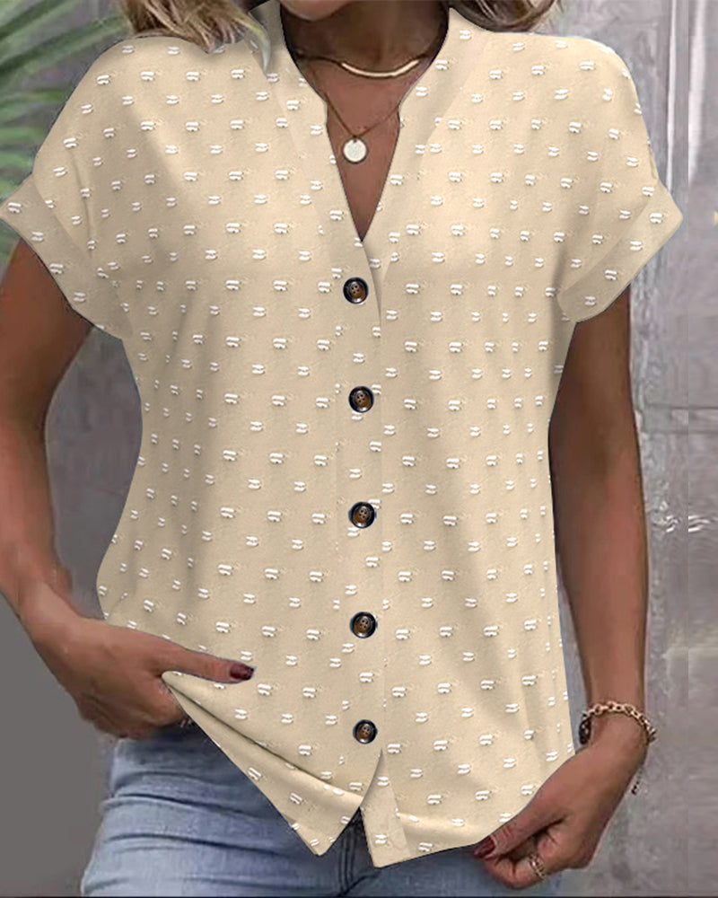 Pierre™ | Button Down V-Neck Shirt