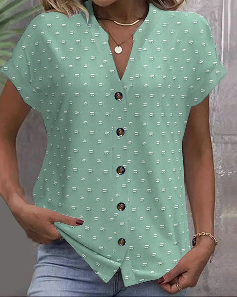 Pierre™ | Button Down V-Neck Shirt