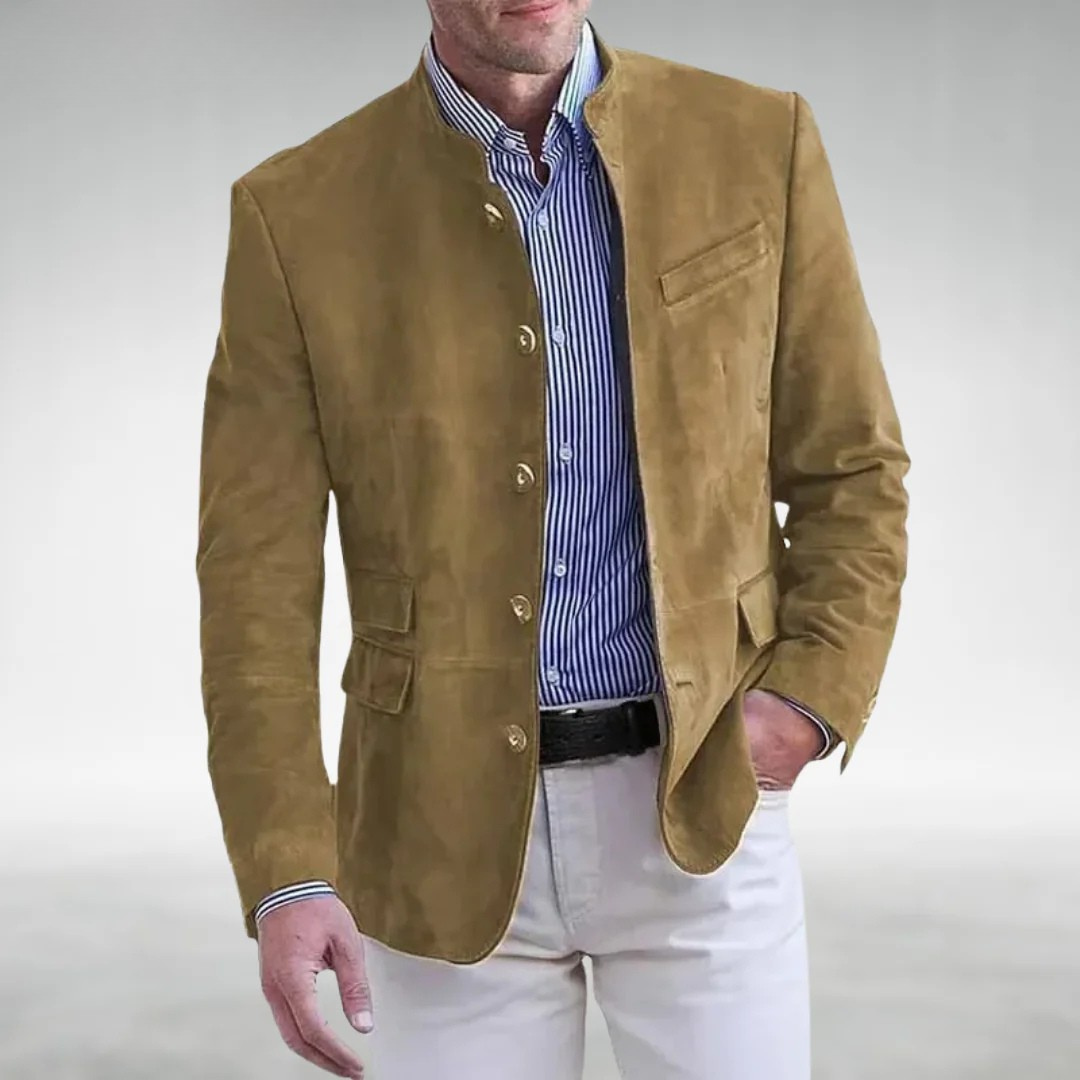 Arnaud™ | Suede Stand-Collar Blazer