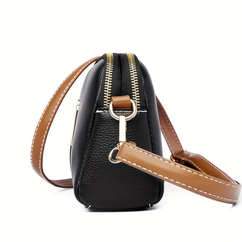 Mila™ | Litchi-Embossed Crossbody Bag