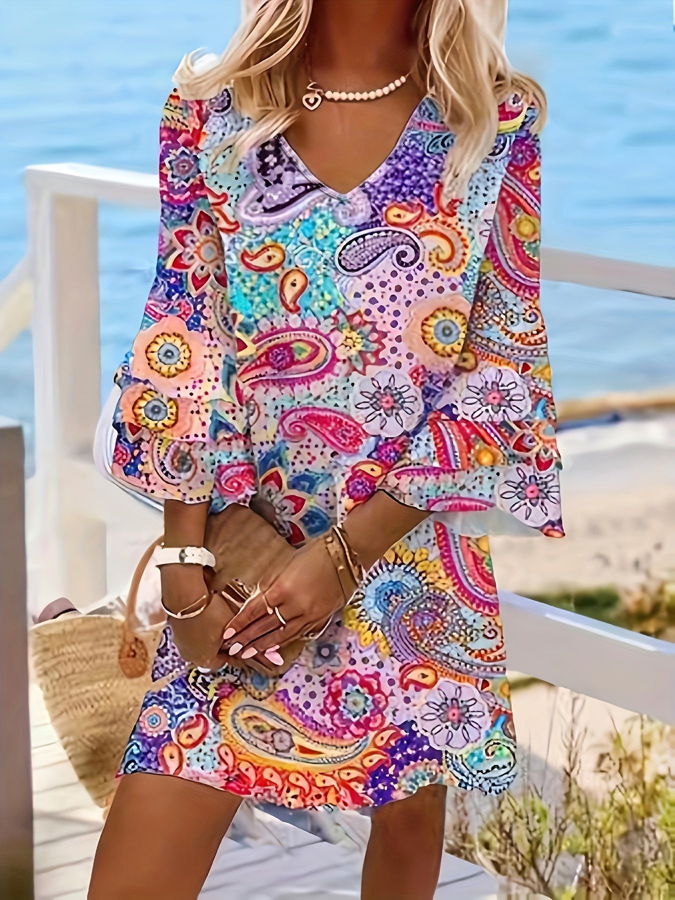 Norah™ | Floral V-Neck Dress