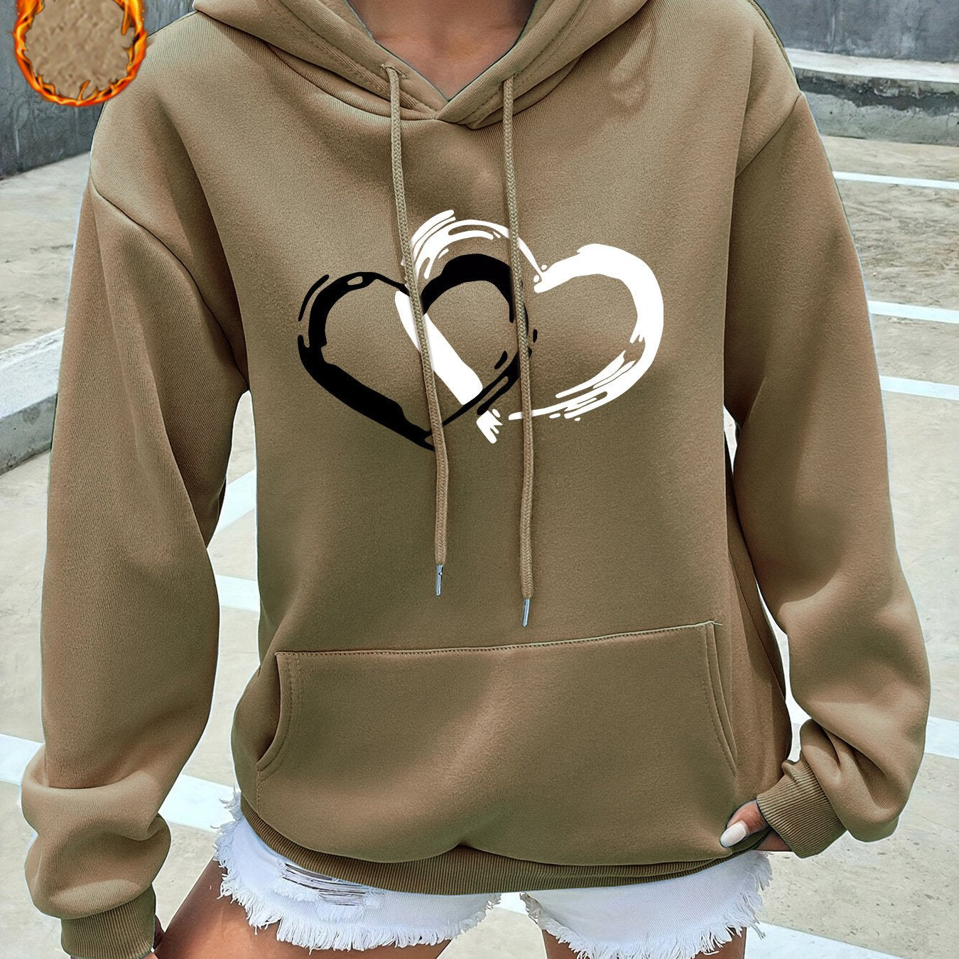 Aria™ | Heart Print Cozy Hoodie