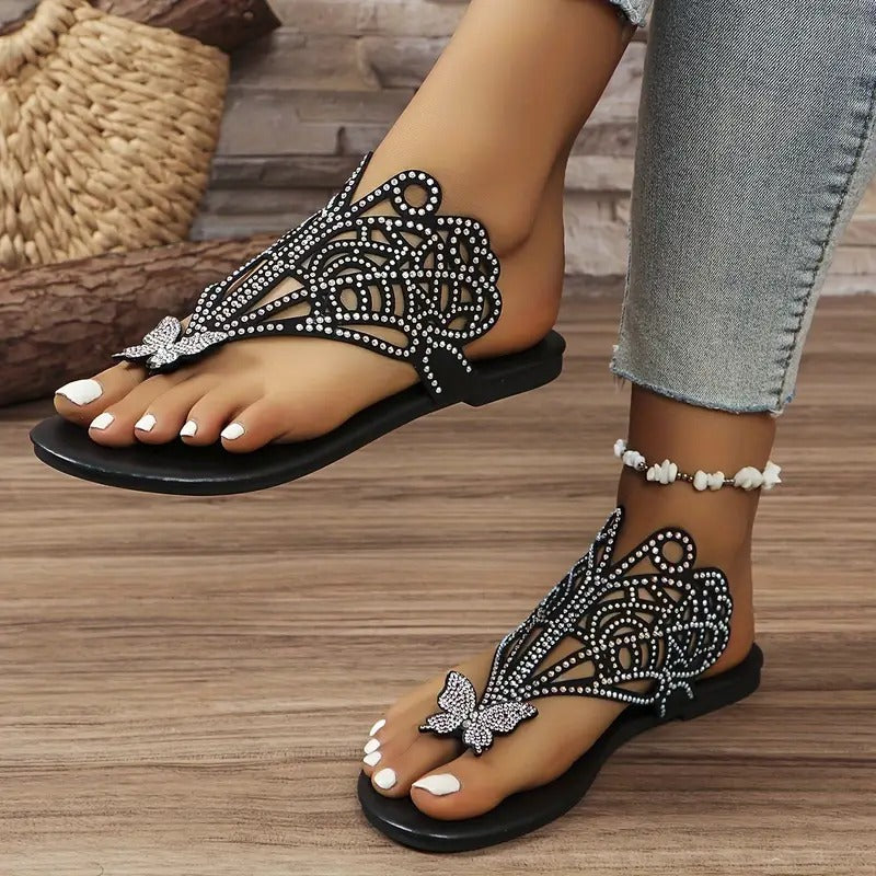 Aubrey™ | Stylish Leather Sandal With Butterfly Cover