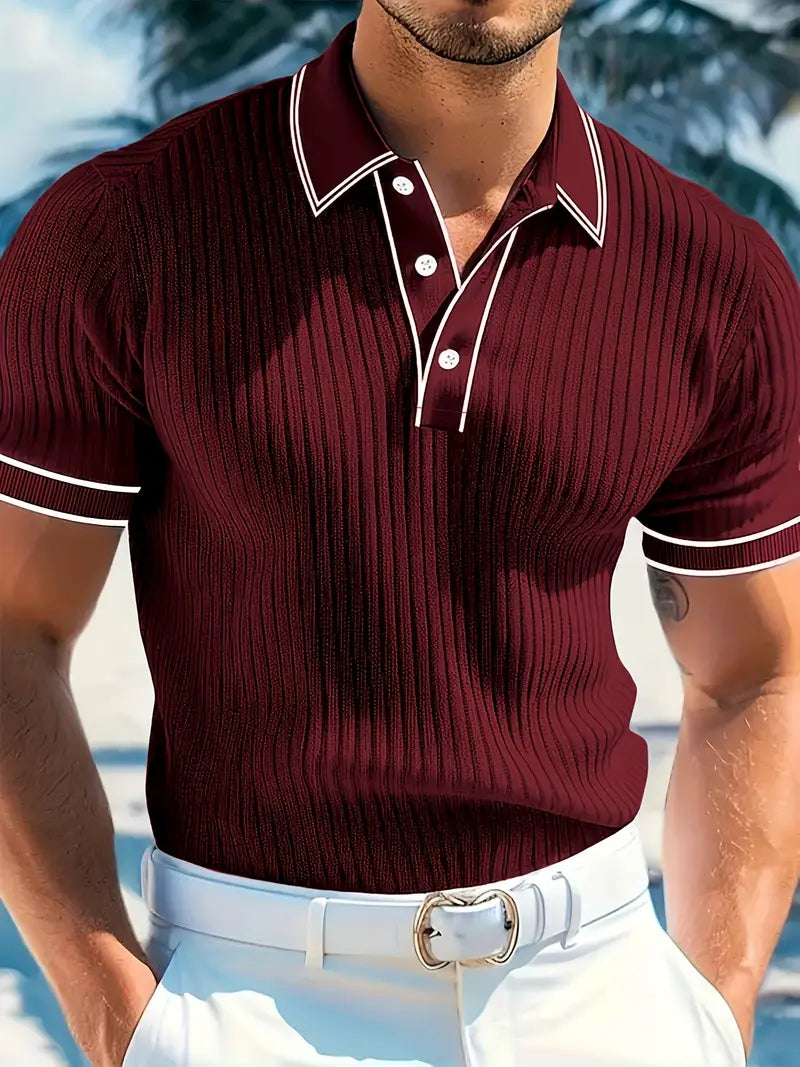 Luca™ | Slim-Fit Ribbed Polo Shirt