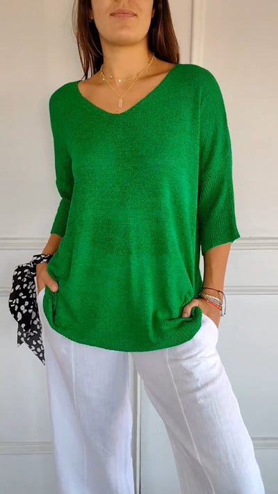Saskia™ | The V-Neck Knit Top