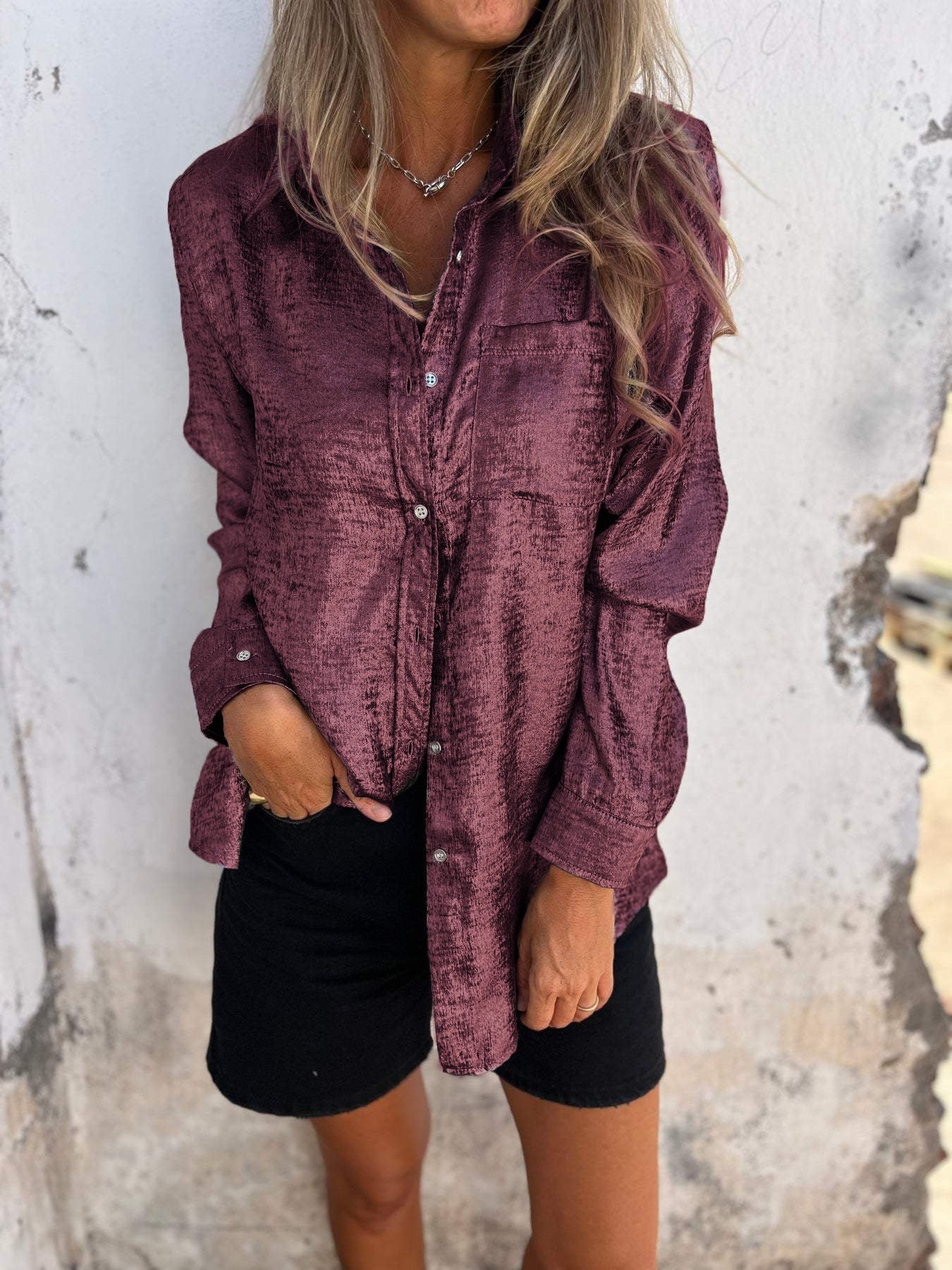Zellab™ | Chic Shimmer Shirt