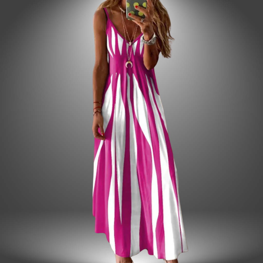 Neraya™ | Striped Spaghetti Strap Maxi Dress