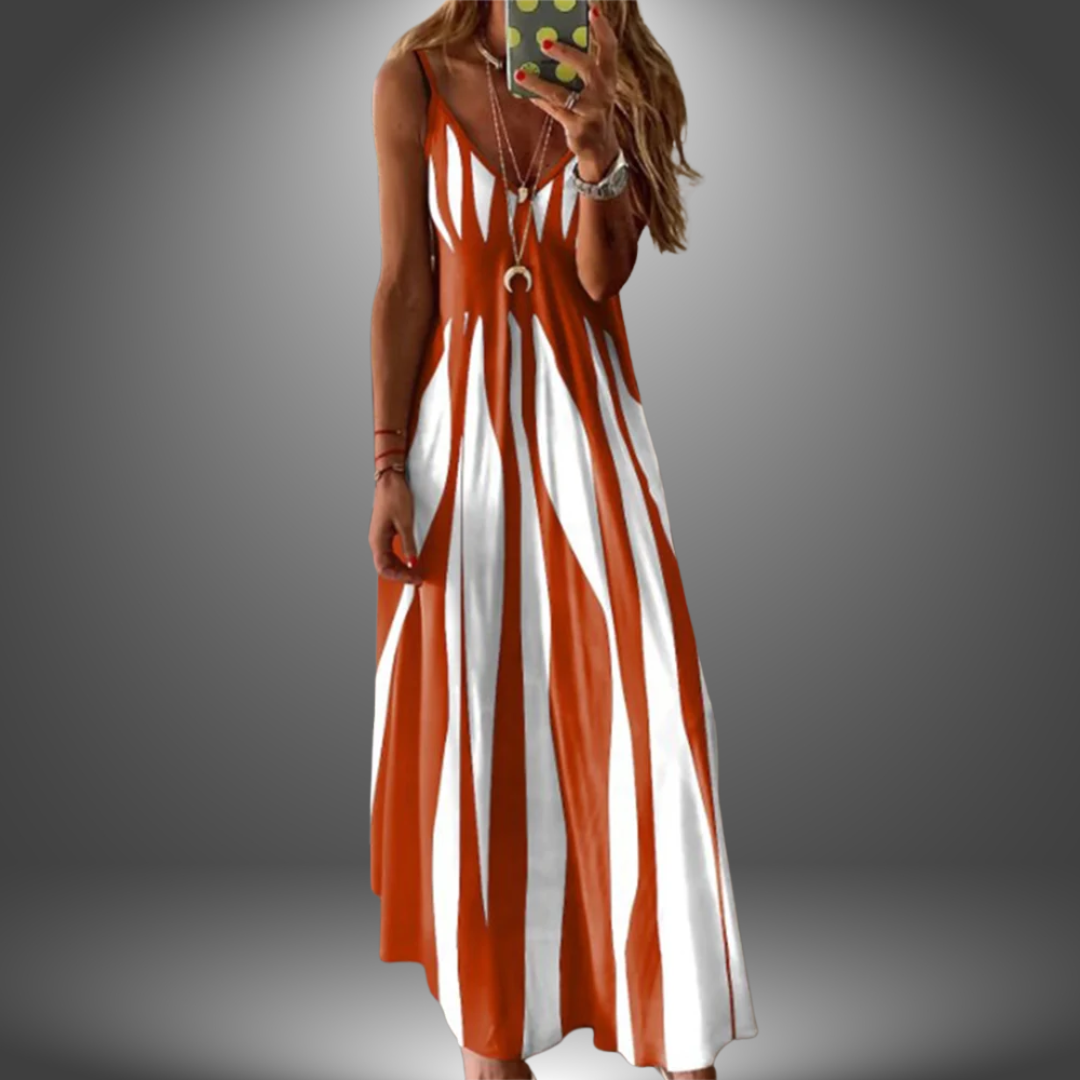 Neraya™ | Striped Spaghetti Strap Maxi Dress