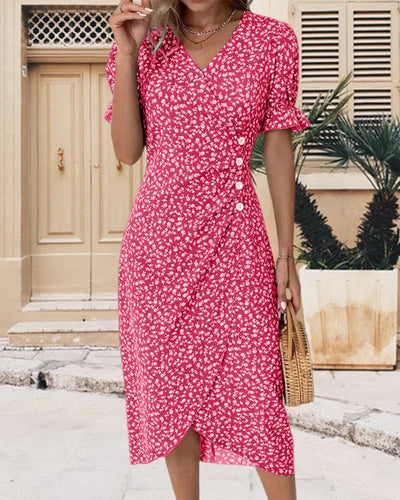 Tine™ | Short-Sleeve Dress with Floral Print