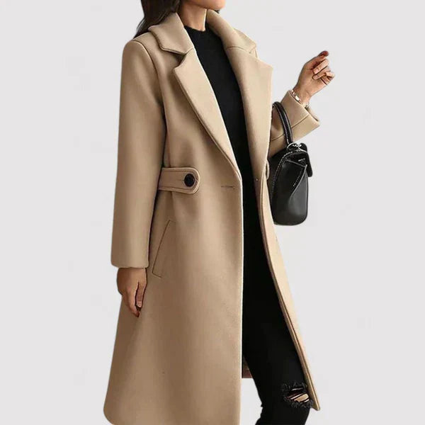 Delyra™ | Double-Button Long Wool Coat
