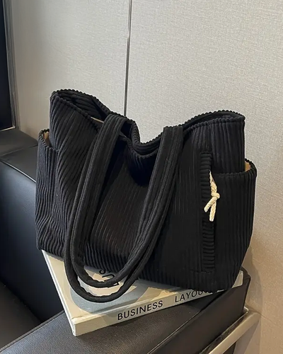 Cordavia™ | Textured Corduroy Tote Bag
