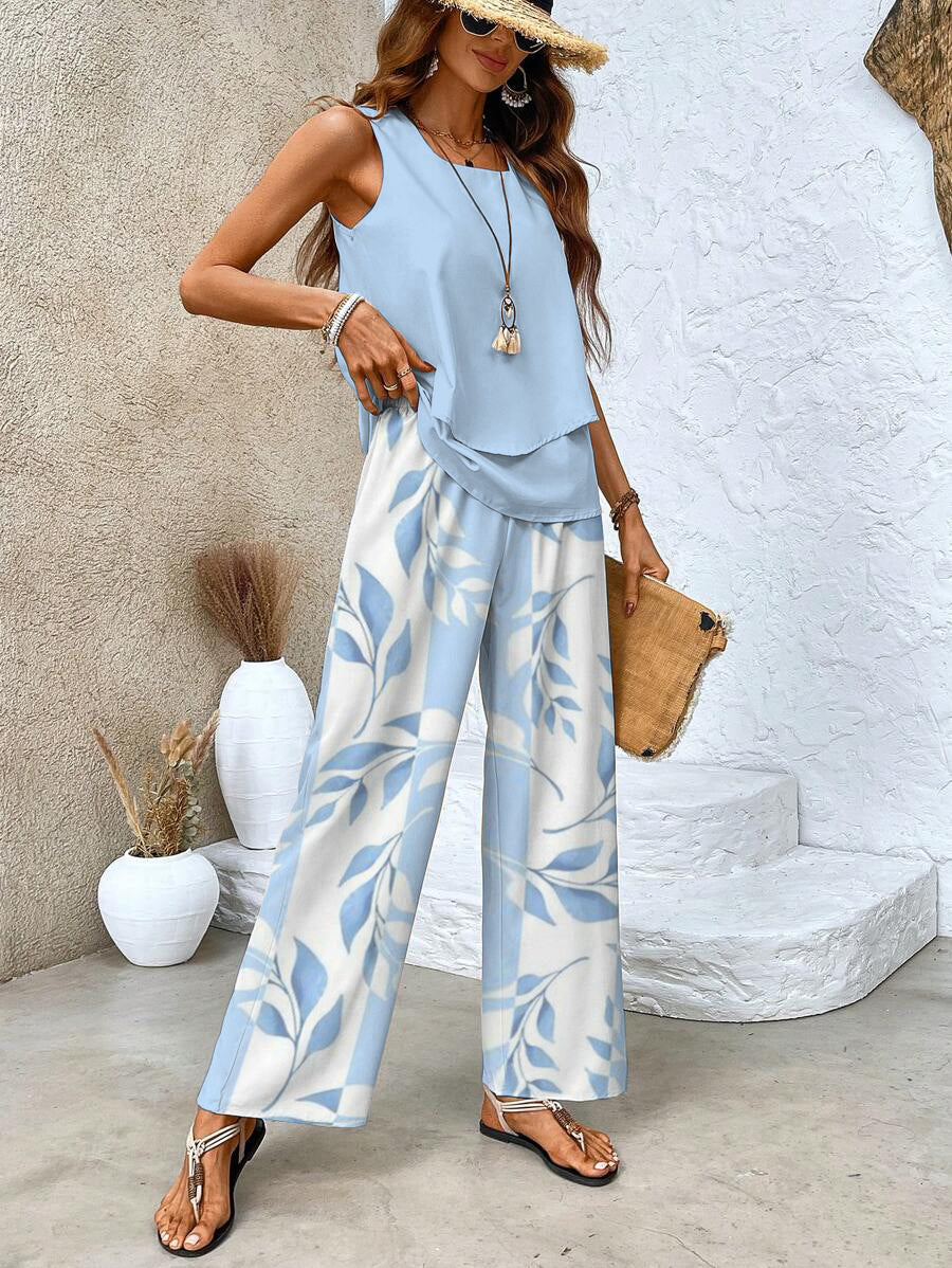 Gaëlle™ | 2-Piece Summer Leaf Print Set
