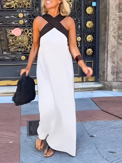 Soléa™ | Sleek Crossover Maxi Dress