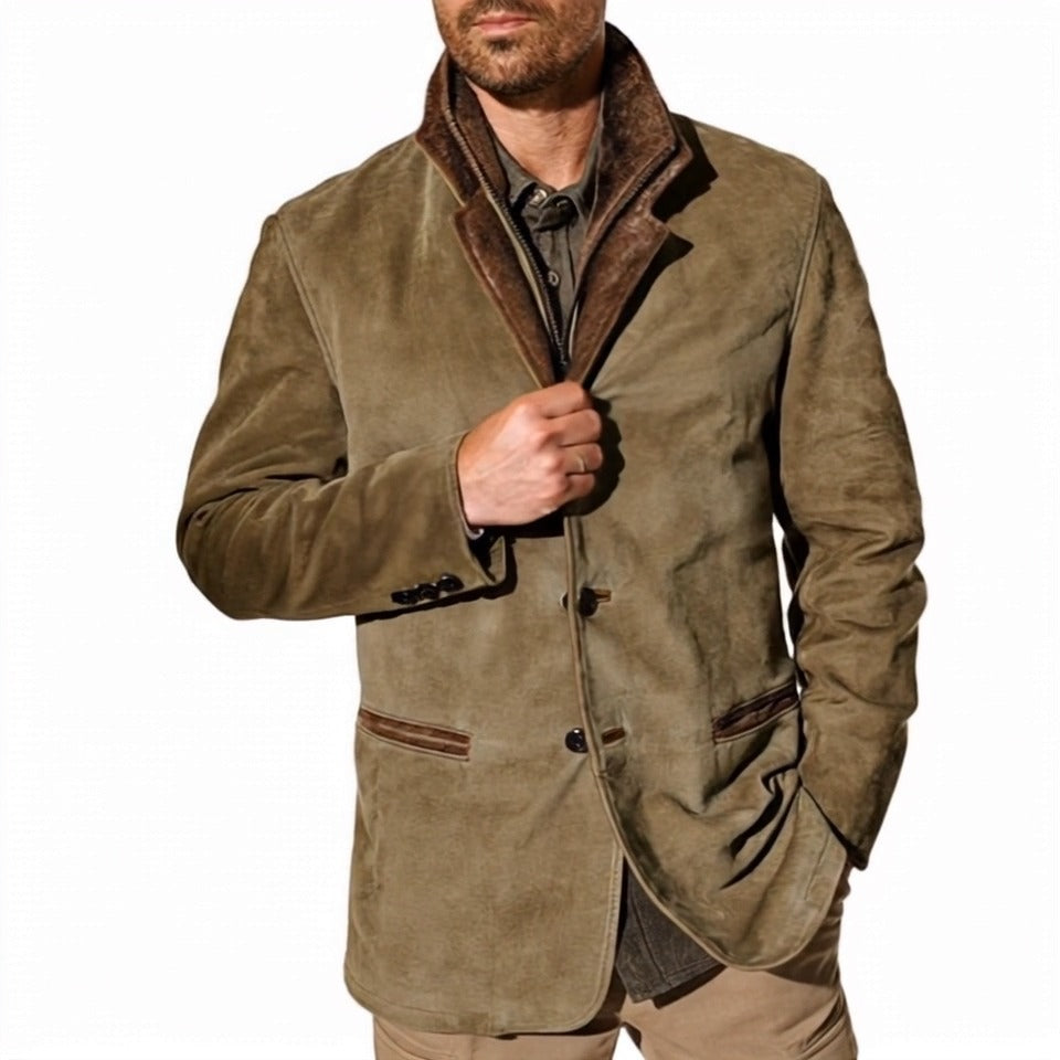 Kevin™ | Vintage Buckskin Leather Jacket